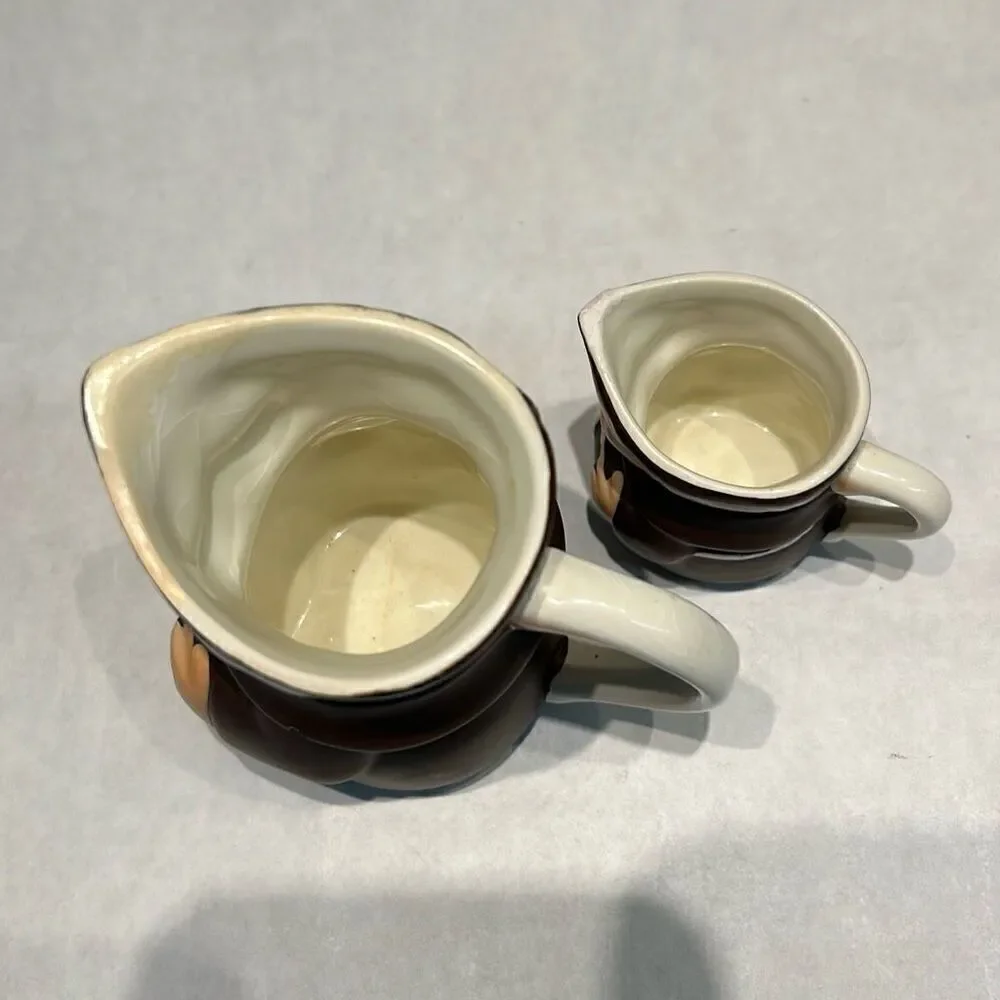 Vintage Goebel Friar Tuck Pitcher West Germany Set Miniature & Large Creamer Mon